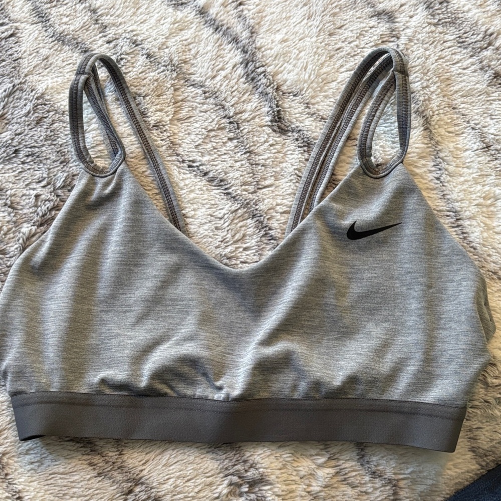 Nike Gray Double-Strap Sports Bralette